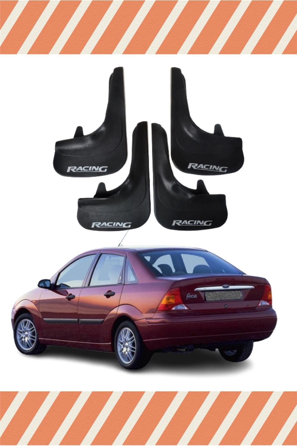 Ford Focus 1 Sd 1998-2004 Racing Yazılı 4'Lü Tozluk Çamurluk Paçalık    
