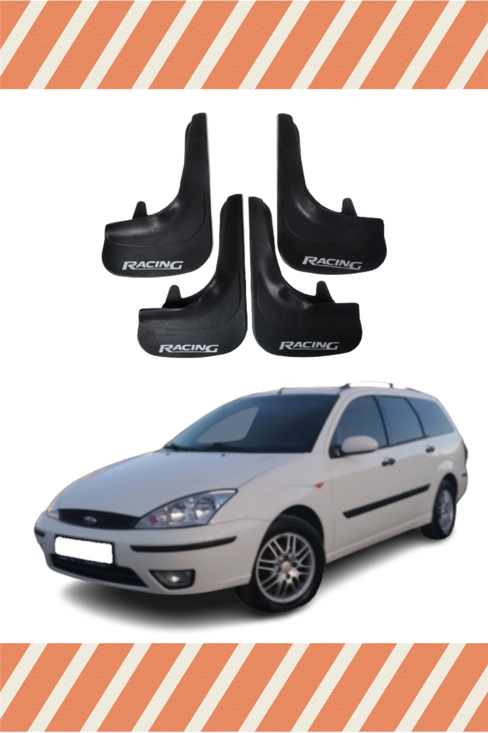 Ford Focus 1 Stw Racing Yazılı 4'Lü Tozluk Çamurluk Paçalık    