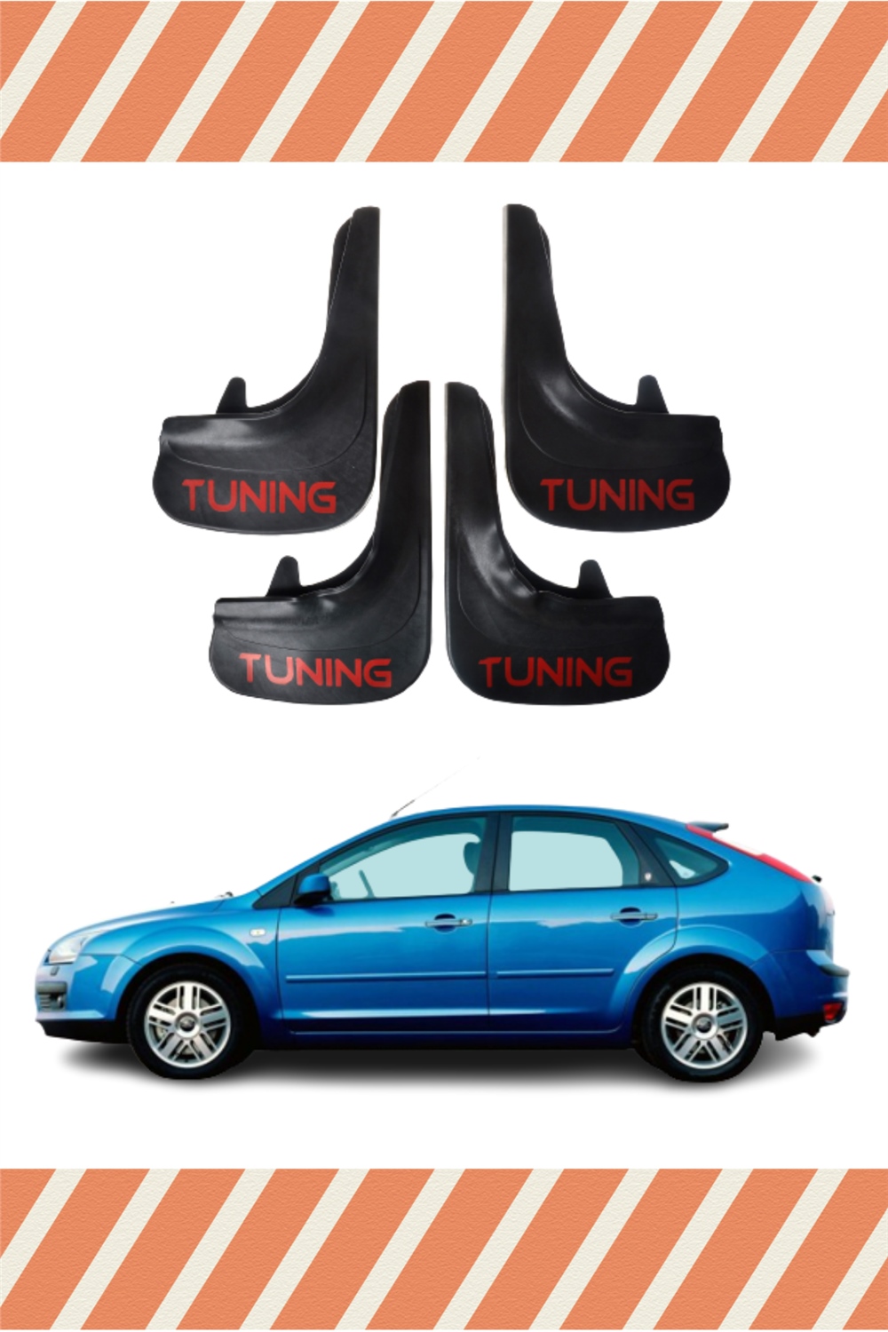 Ford Focus 2 Hb 2005-2011 Tunıng Yazılı 4'Lütozluk Çamurluk Paçalık     