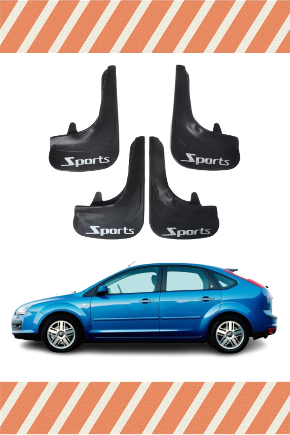 Ford Focus 2 Hb 2005-2011Sports Yazılı 4'Lütozluk Çamurluk Paçalık     
