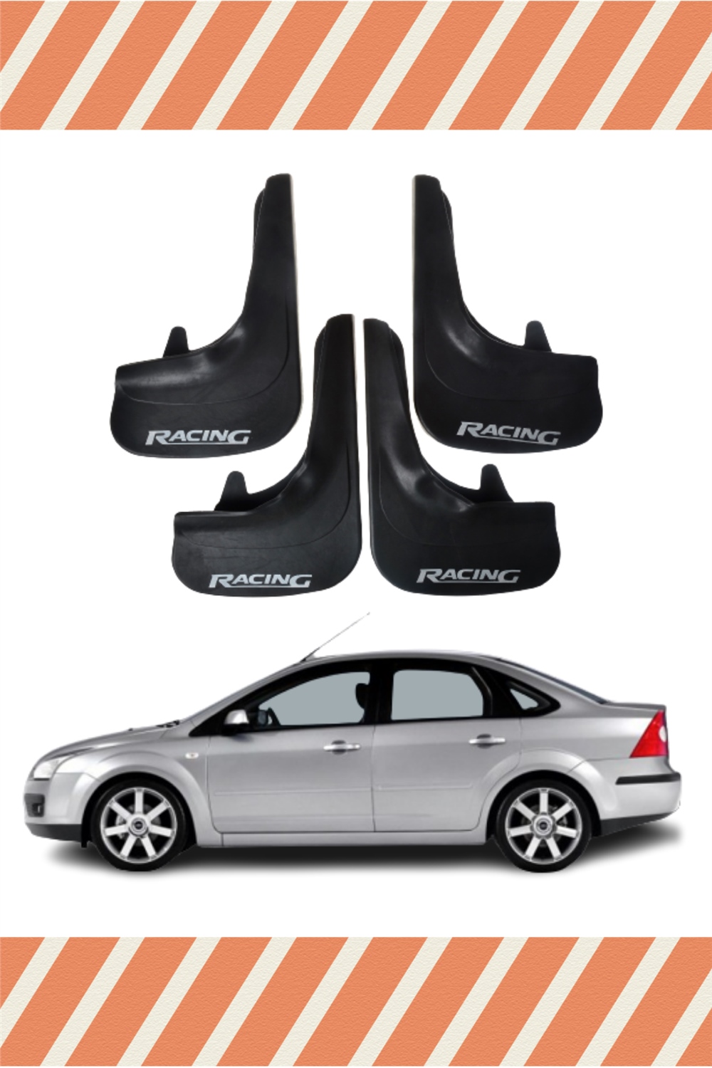 Ford Focus 2 Sd 2005-2011 Racing Yazılı 4'Lü Tozluk Çamurluk Paçalık     