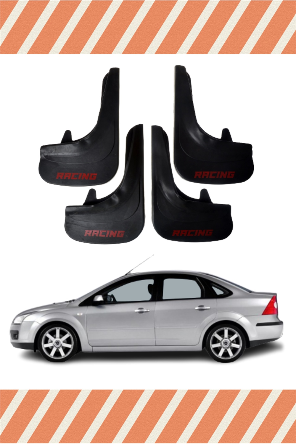 Ford Focus 2 Sd 2005-2011 Racing Yazılı 4'Lü Tozluk Çamurluk Paçalık     