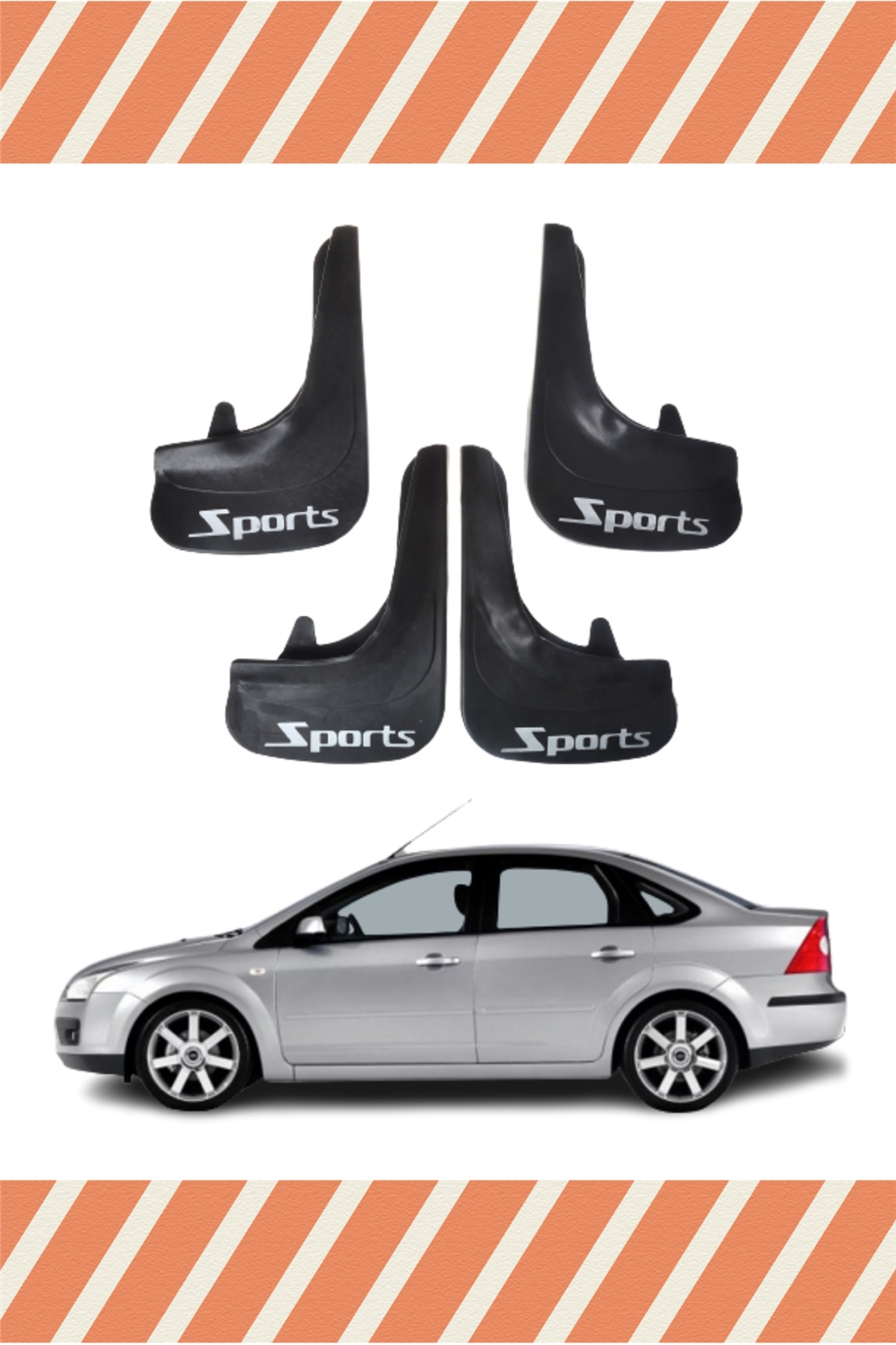 Ford Focus 2 Sports Yazılı 4'Lütozluk Çamurluk Paçalık      