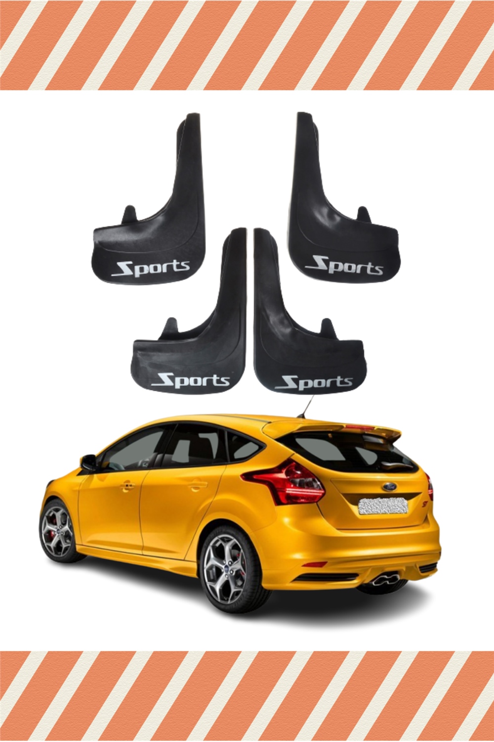 Ford Focus 3 Hb 2011-2015 Sports Yazılı 4'Lütozluk Çamurluk Paçalık     