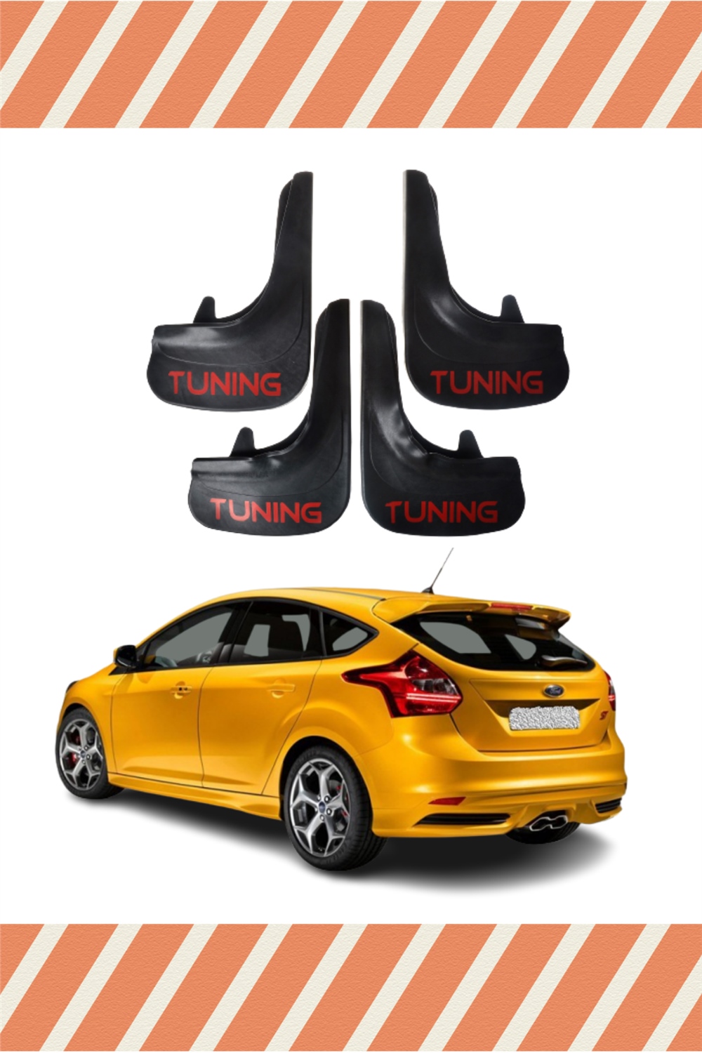 Ford Focus 3 Hb 2011-2015 Tunıng Yazılı 4'Lütozluk Çamurluk Paçalık     