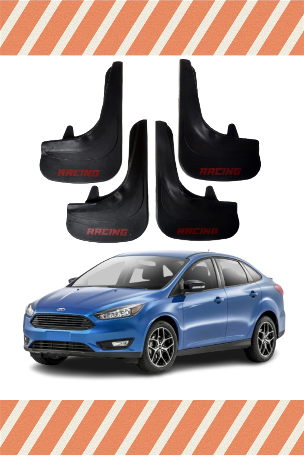 Ford Focus 3 Sd 2011-2015 Racing Yazılı 4'Lü Tozluk Çamurluk Paçalık      