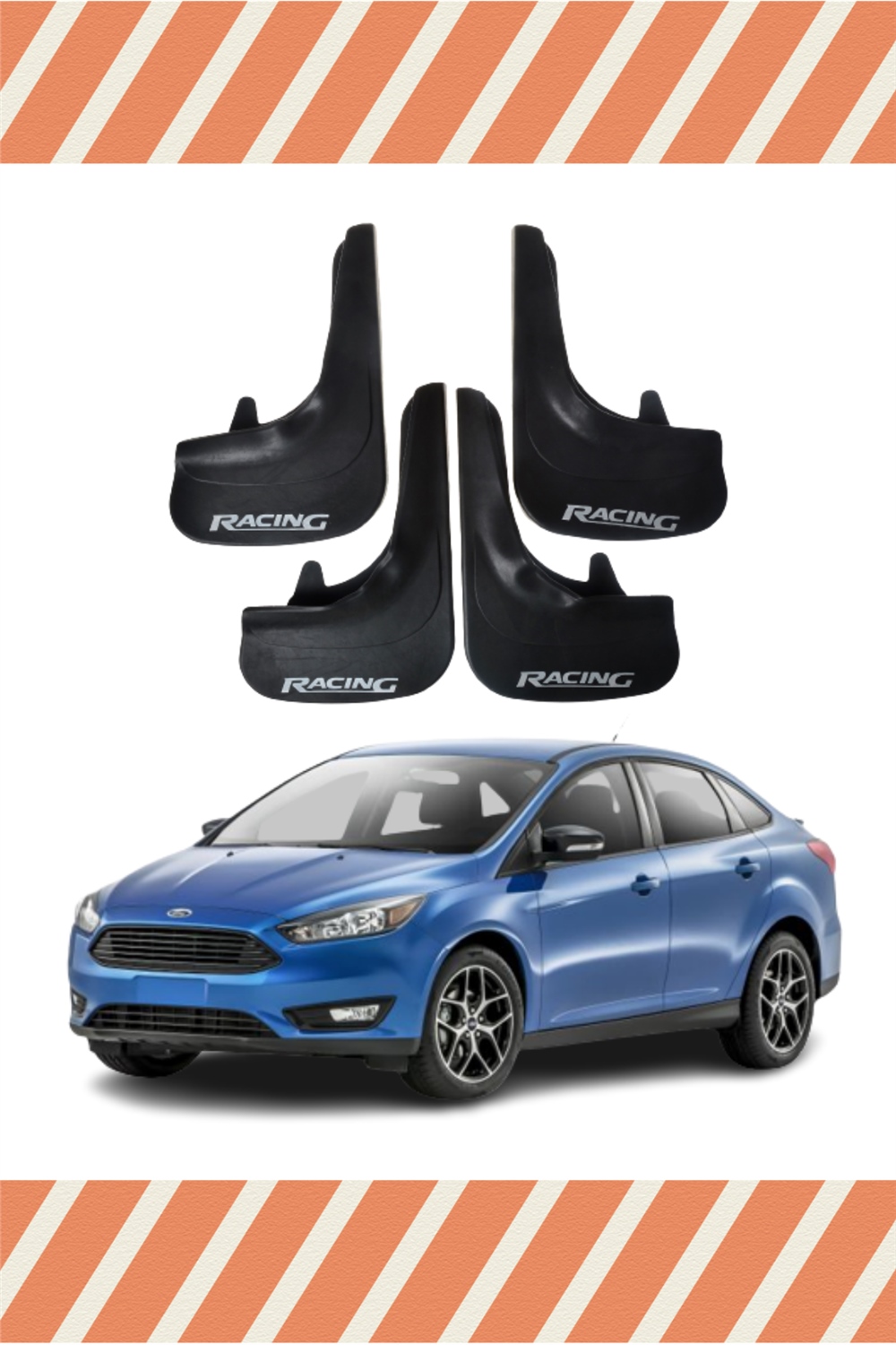 Ford Focus 3 Sd 2011-2015 Racing Yazılı 4'Lü Tozluk Çamurluk Paçalık      