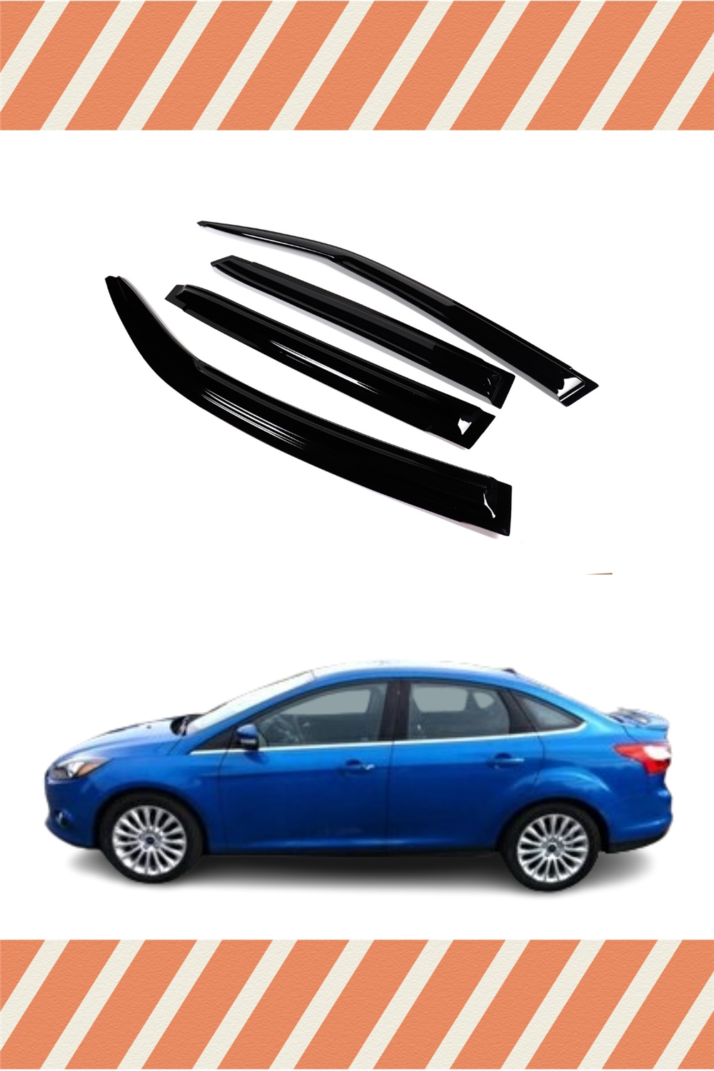 Ford Focus 4 Sedan 2015-2018
 Modellerine Özel 4’Lü Mügen Tip Cam Rüzgarlığı 
