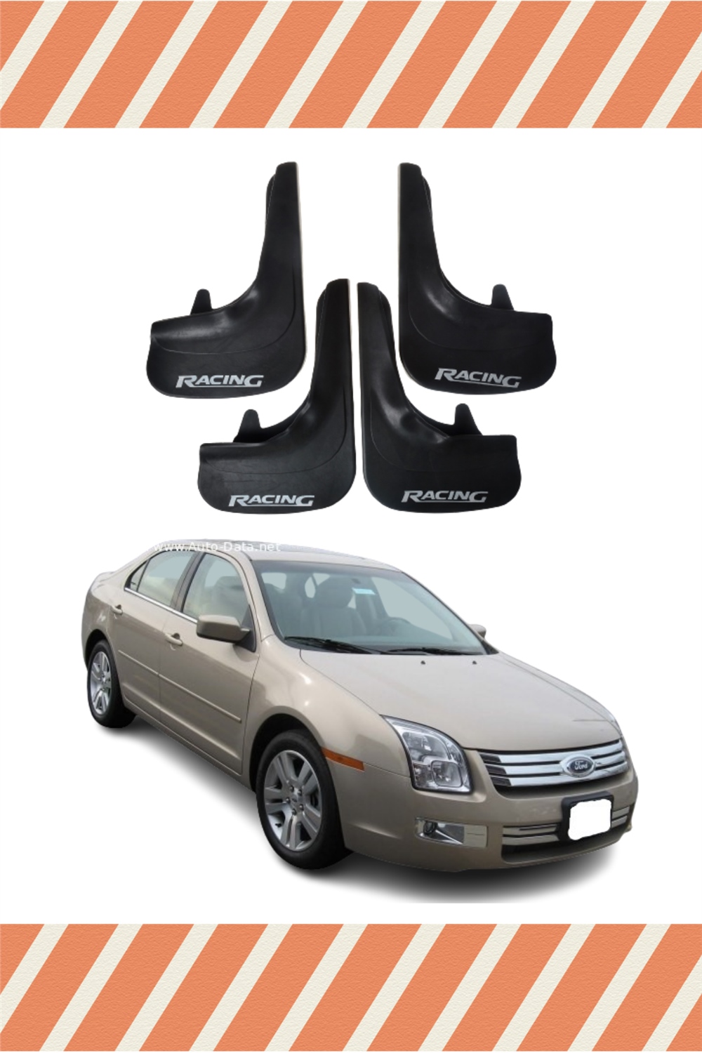 Ford Fusion 2002-2012 Racing Yazılı 4'Lü Tozluk Çamurluk Paçalık      