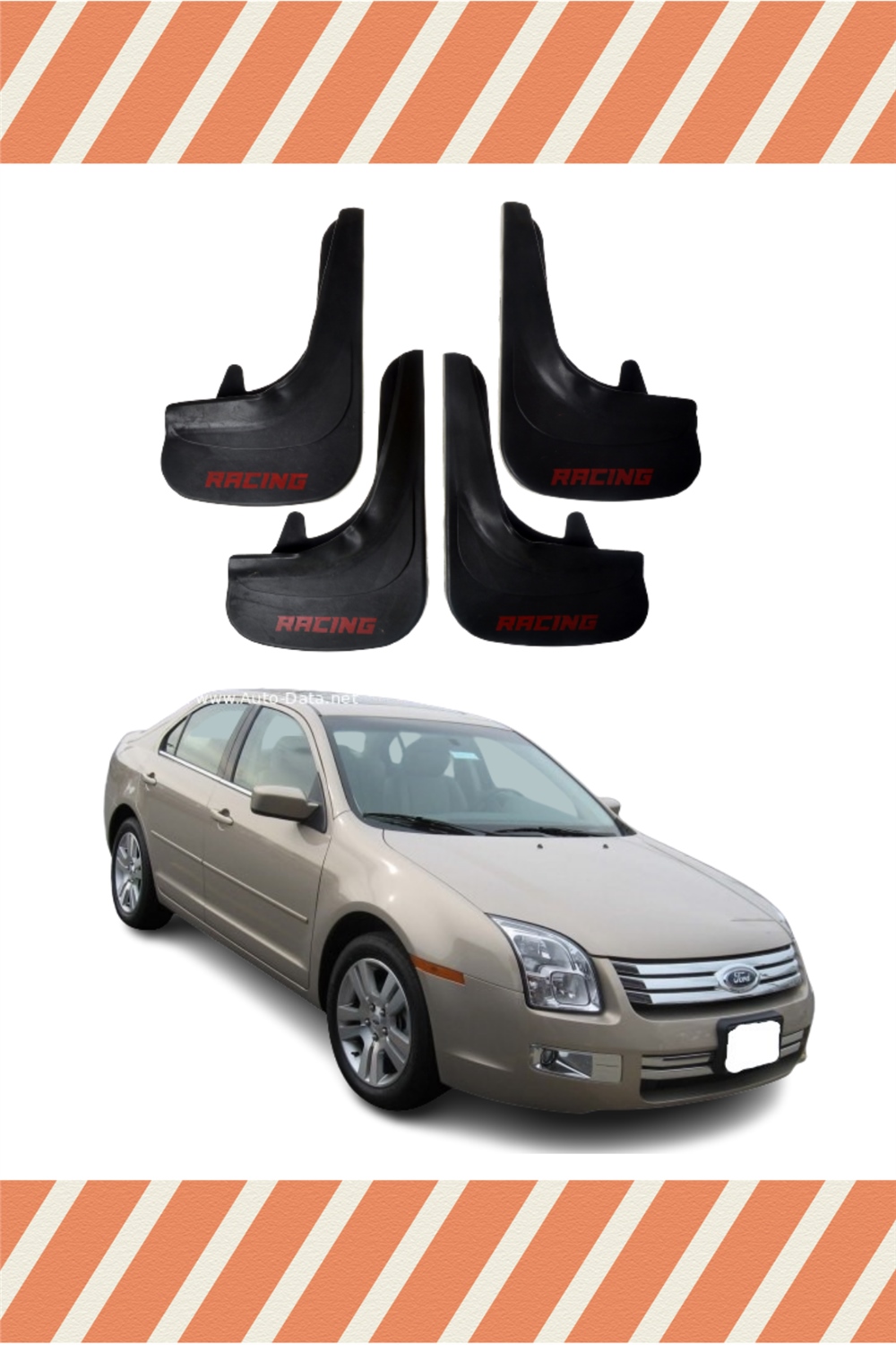 Ford Fusion 2002-2012 Racing Yazılı 4'Lü Tozluk Çamurluk Paçalık      