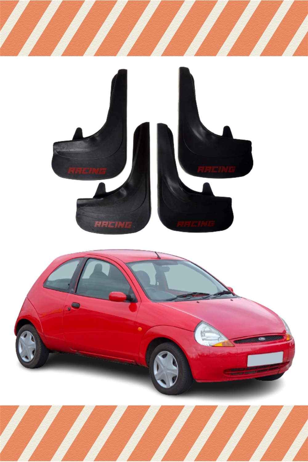 Ford Ka- Racing Yazılı 4'Lü Tozluk Çamurluk Paçalık      