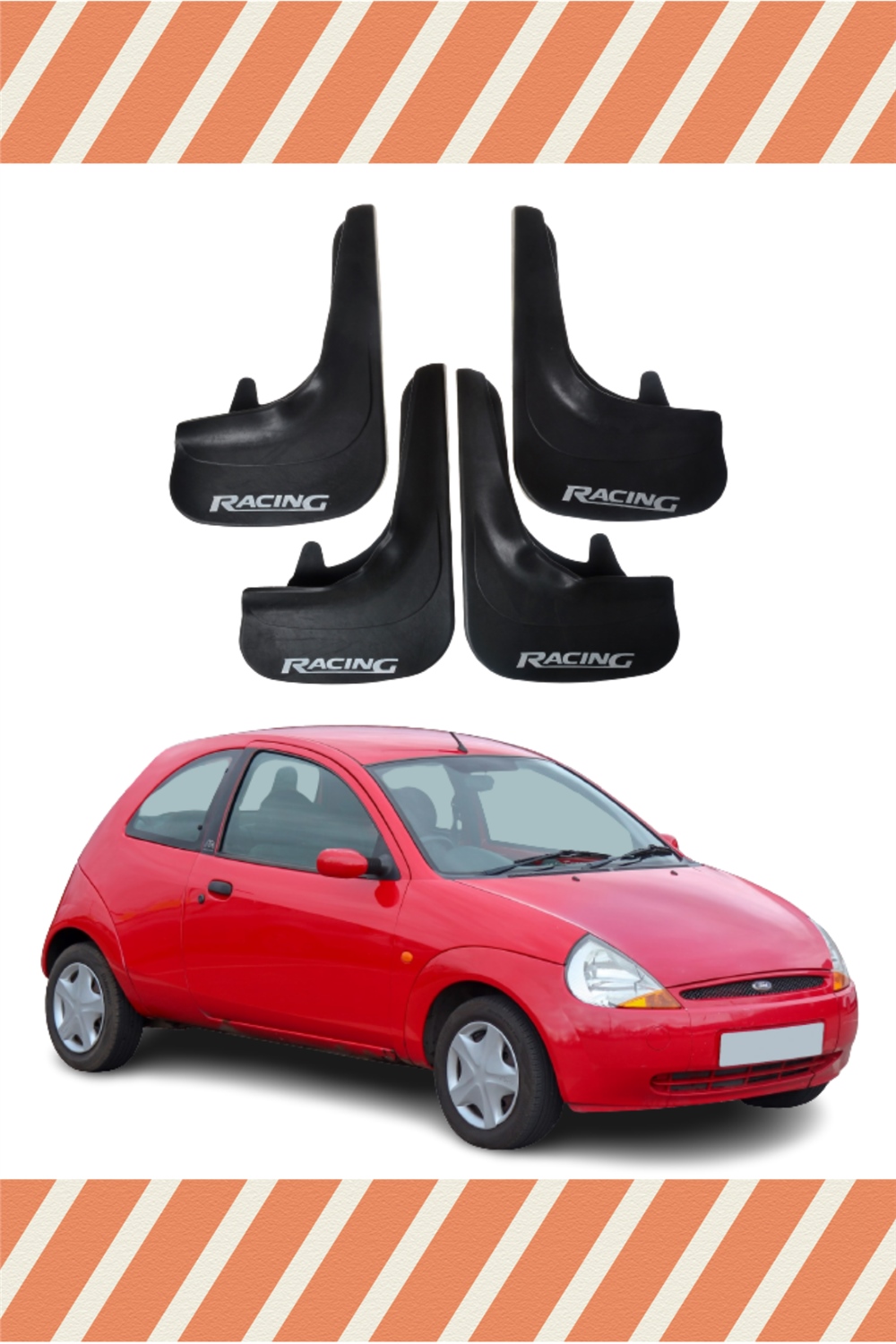 Ford Ka- Racing Yazılı 4'Lü Tozluk Çamurluk Paçalık      