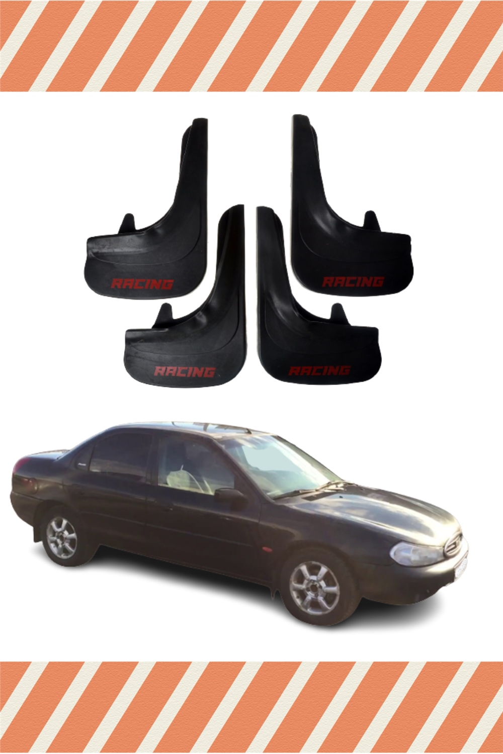 Ford Mondeo 1997-2001 Racing Yazılı 4'Lü Tozluk Çamurluk Paçalık       
