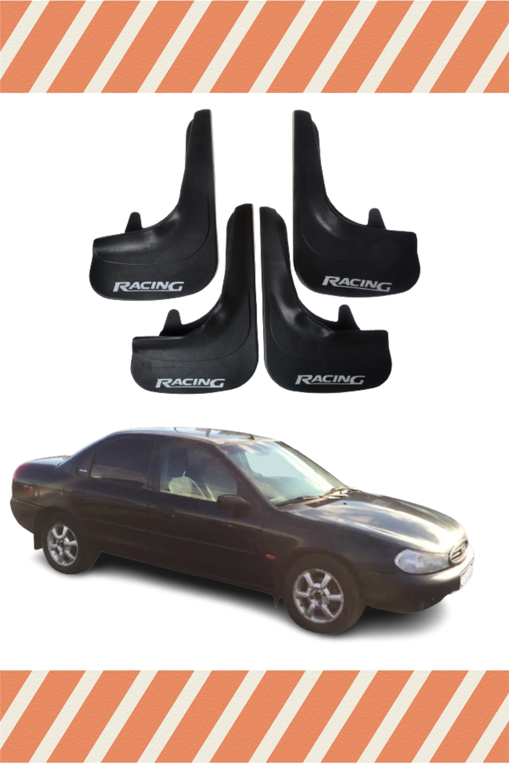 Ford Mondeo 1997-2001 Racing Yazılı 4'Lü Tozluk Çamurluk Paçalık       