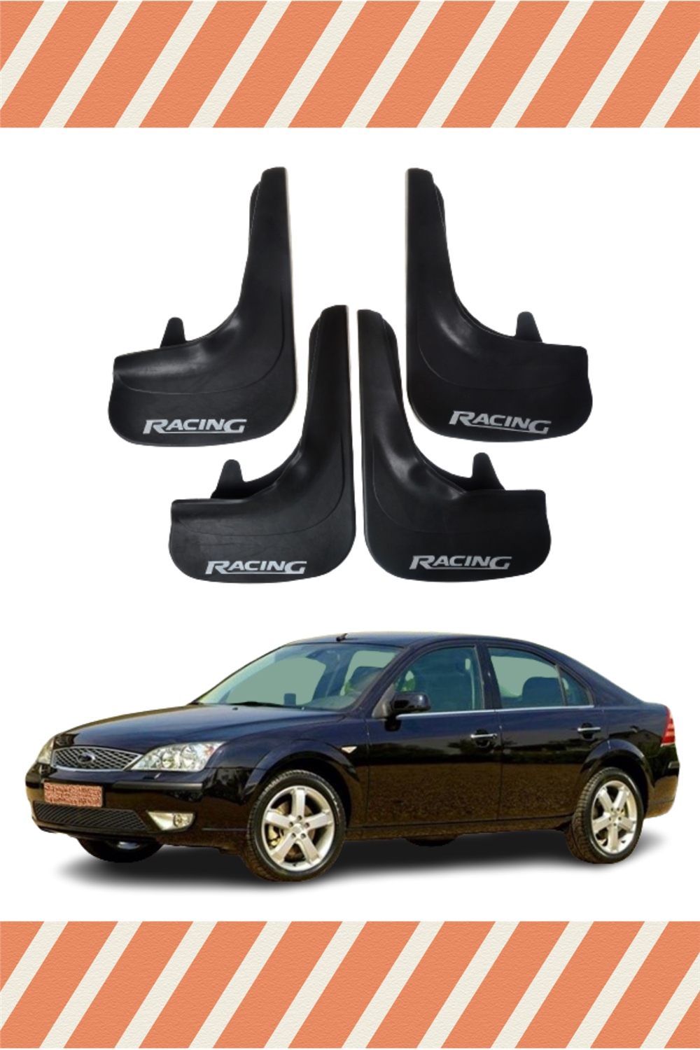 Ford Mondeo 2001-2007 Racing Yazılı 4'Lü Tozluk Çamurluk Paçalık       