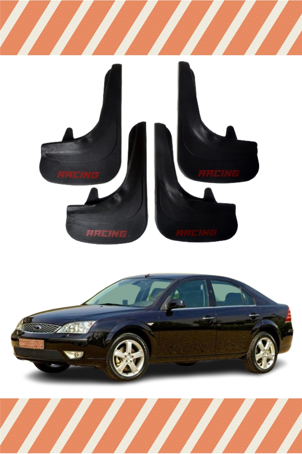 Ford Mondeo 2001-2007 Racing Yazılı 4'Lü Tozluk Çamurluk Paçalık       