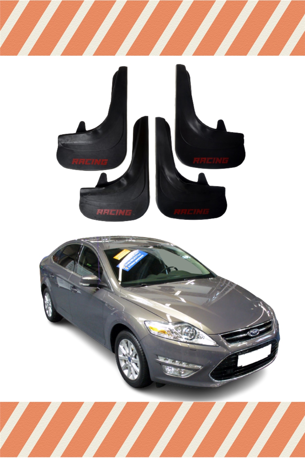 Ford Mondeo 2008-2013 Racing Yazılı 4'Lü Tozluk Çamurluk Paçalık       