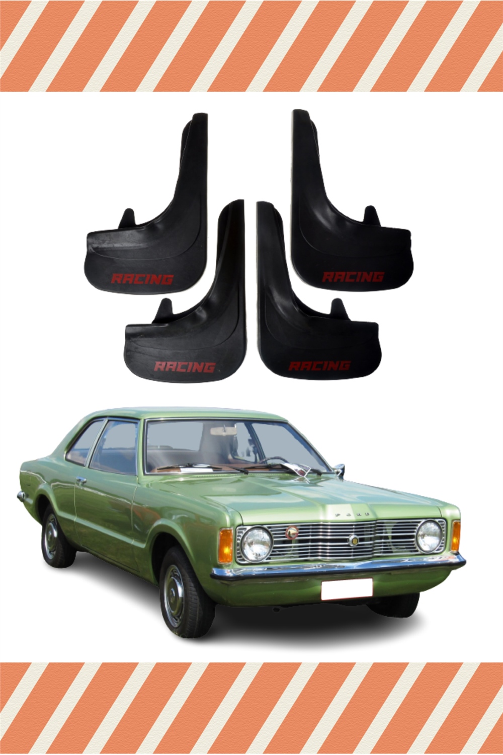 Ford Taunus Racing Yazılı 4'Lü Tozluk Çamurluk Paçalık       