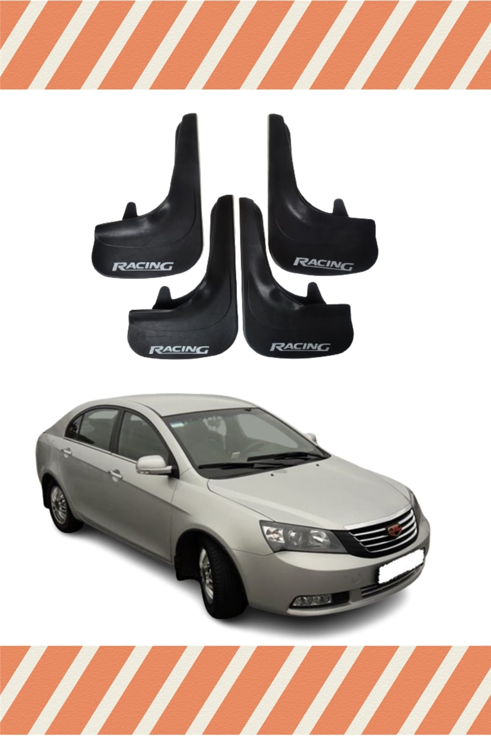 Geely Emgrand Racing Yazılı 4'Lü Tozluk Çamurluk Paçalık       