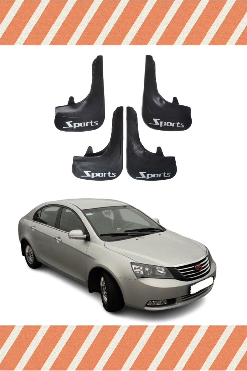 Geely Emgrand  Sports Yazılı 4'Lü Tozluk Çamurluk Paçalık       