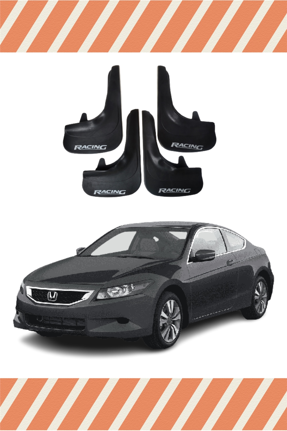 Honda Accord 2008-2012 Racing Yazılı 4'Lü Tozluk Çamurluk Paçalık       