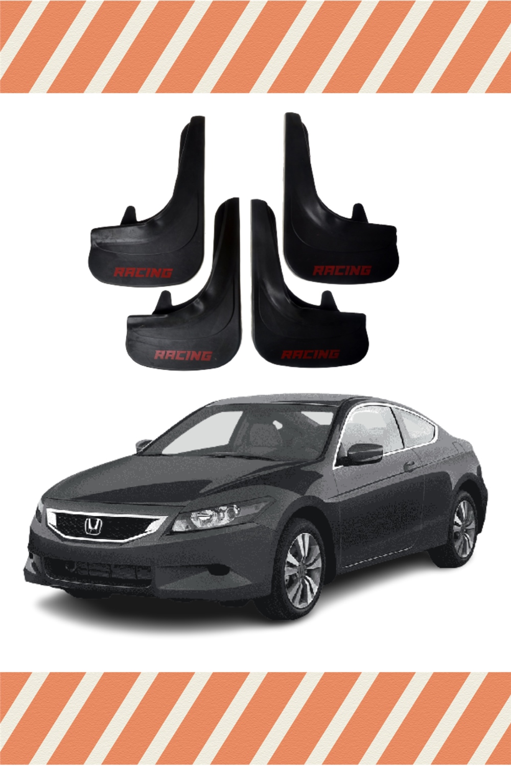 Honda Accord 2008-2012 Racing Yazılı 4'Lü Tozluk Çamurluk Paçalık       