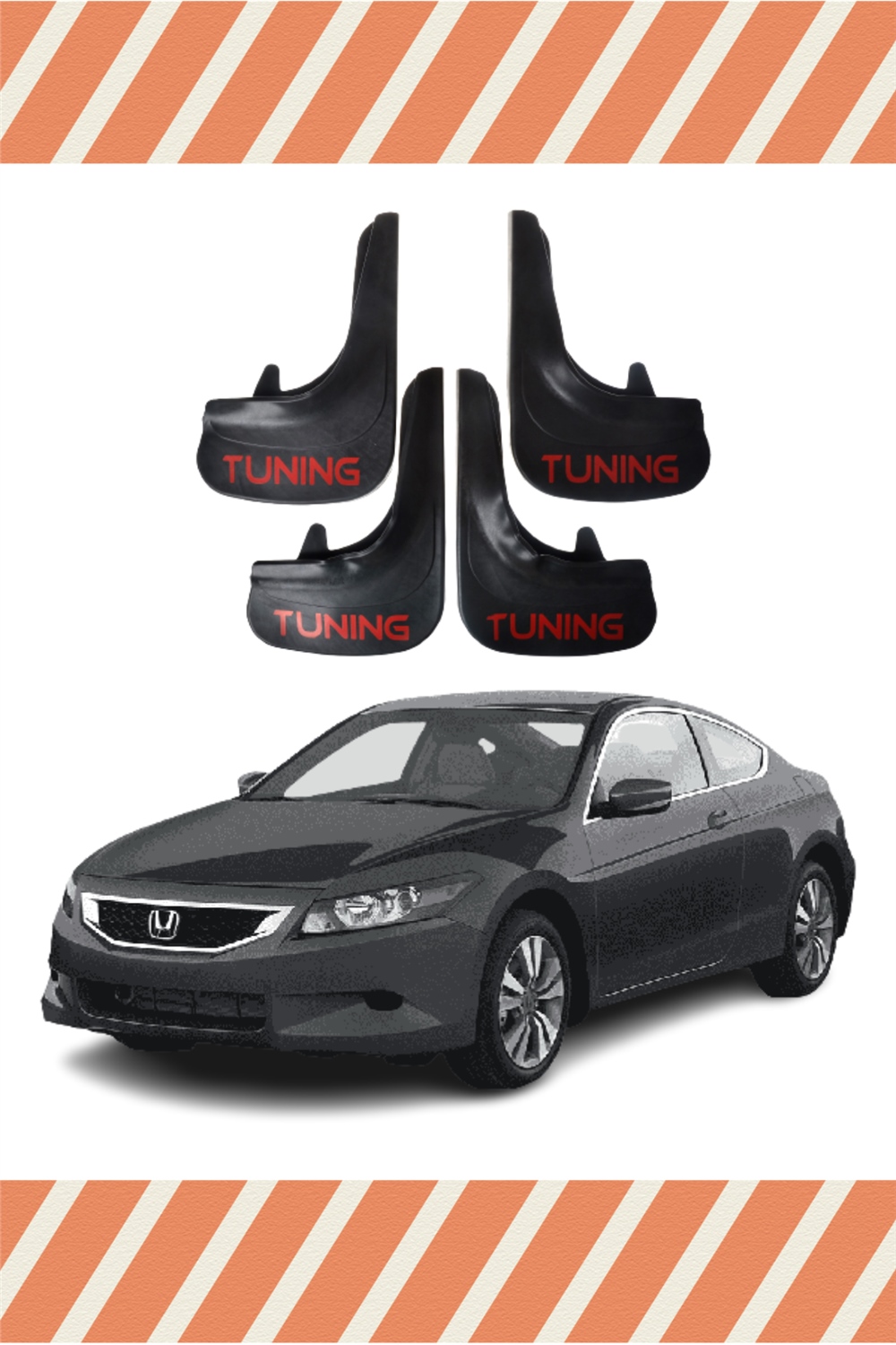 Honda Accord 2008-2012  Tunıng Yazılı 4'Lü Tozluk Çamurluk Paçalık       