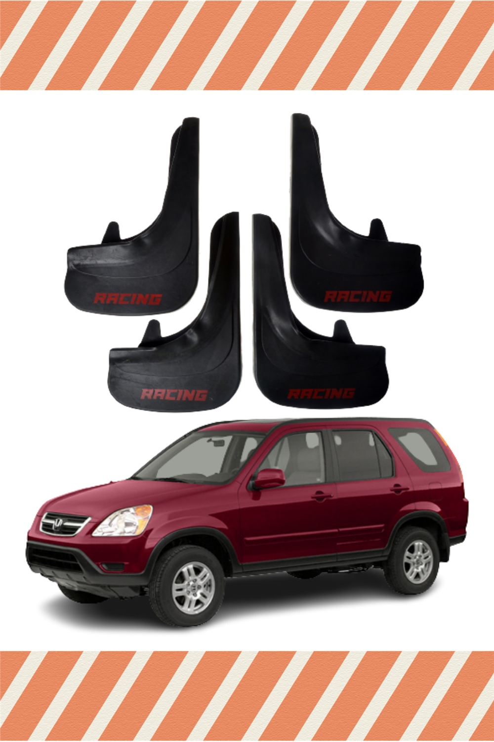 Honda Cr-V 2002-2007 Racing Yazılı 4'Lü Tozluk Çamurluk Paçalık    