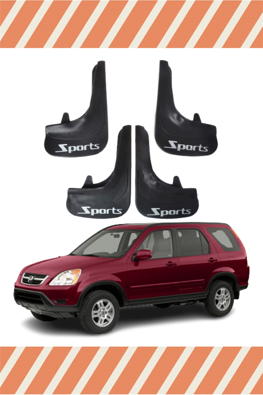 Honda Cr-V 2002-2007  Sports Yazılı 4'Lü Tozluk Çamurluk Paçalık   