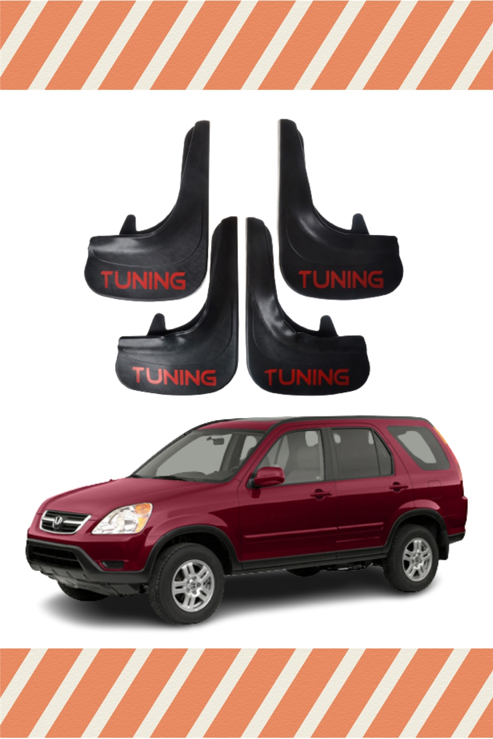 Honda Cr-V 2002-2007  Tunıng Yazılı 4'Lü Tozluk Çamurluk Paçalık   