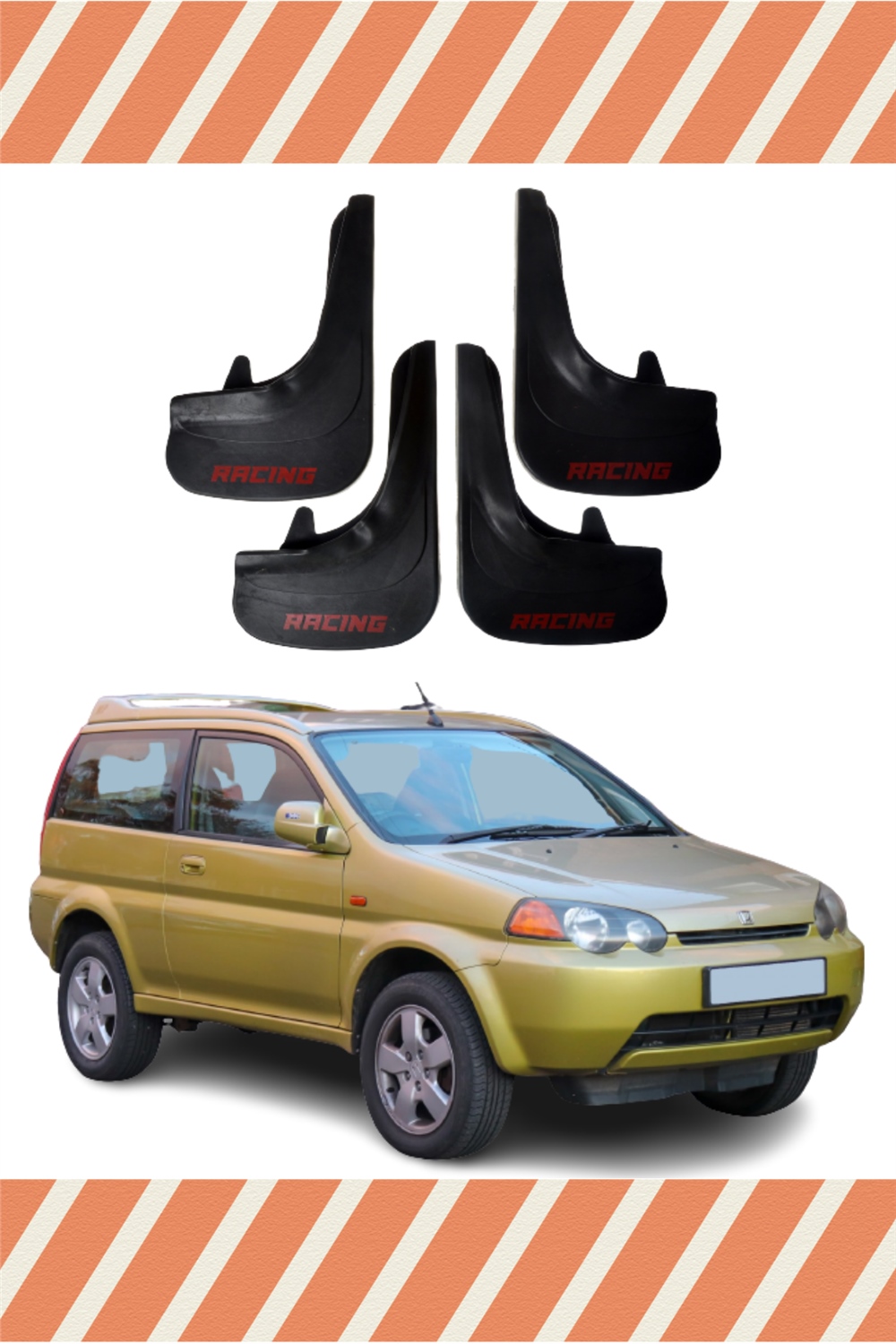 Honda Hrv 1998-2006 Racing Yazılı 4'Lü Tozluk Çamurluk Paçalık    