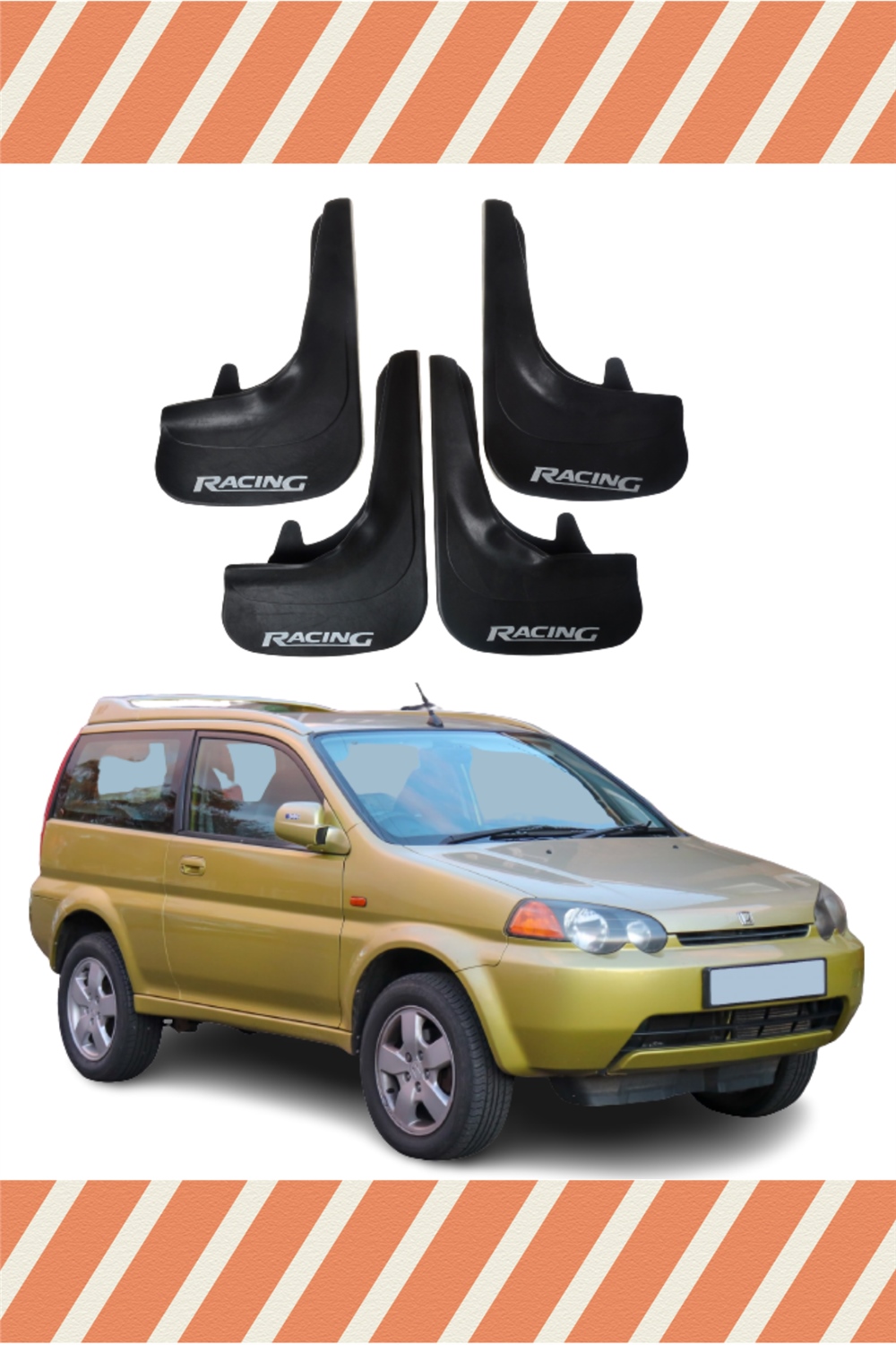 Honda Hrv 1998-2006 Racing Yazılı 4'Lü Tozluk Çamurluk Paçalık    