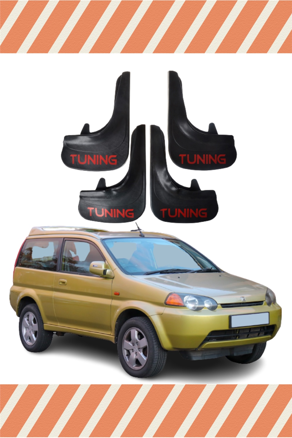 Honda Hrv 1998-2006 Tunıng Yazılı 4'Lü Tozluk Çamurluk Paçalık    