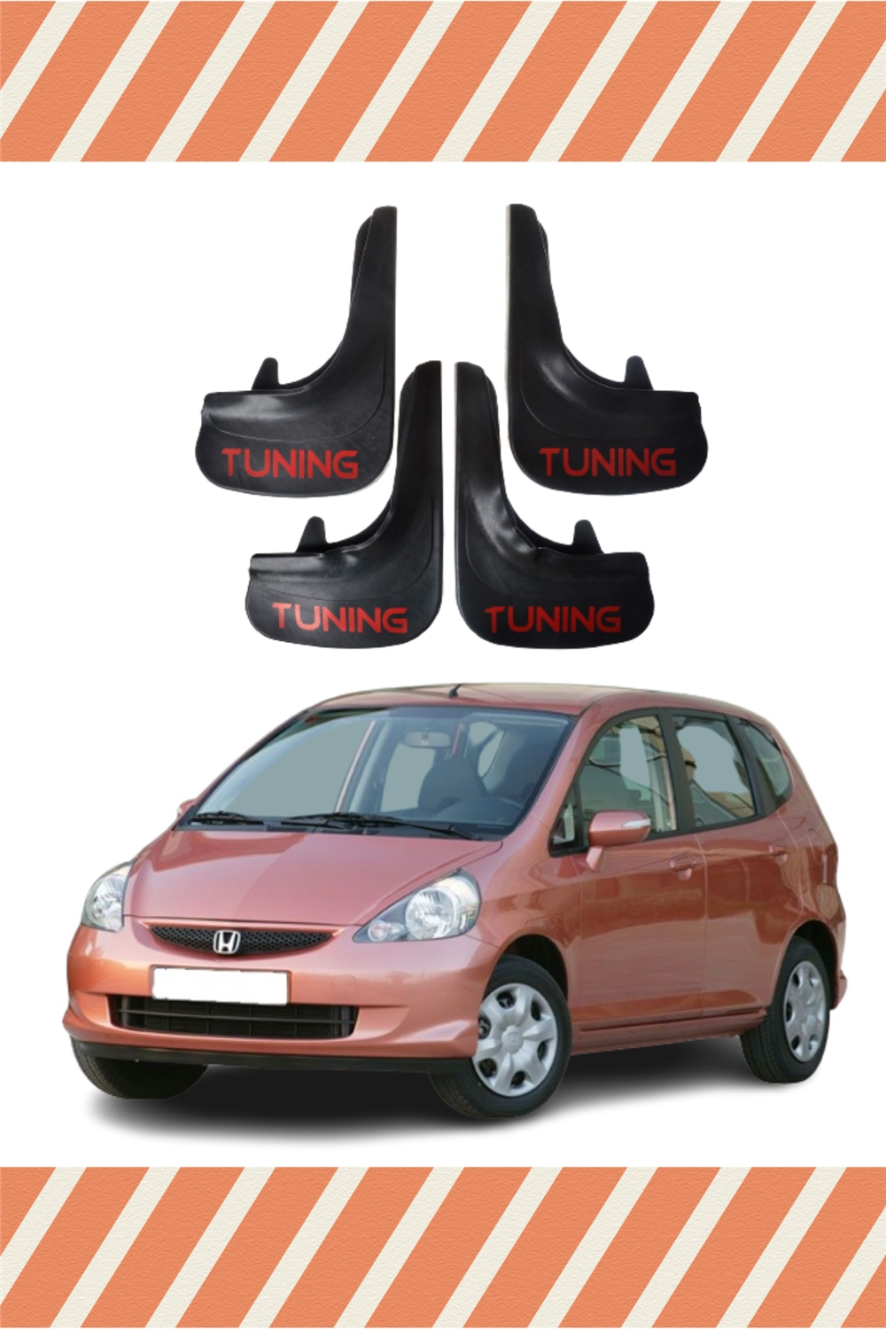 Honda Jazz 2002-2008 Tunıng Yazılı 4'Lü Tozluk Çamurluk Paçalık    
