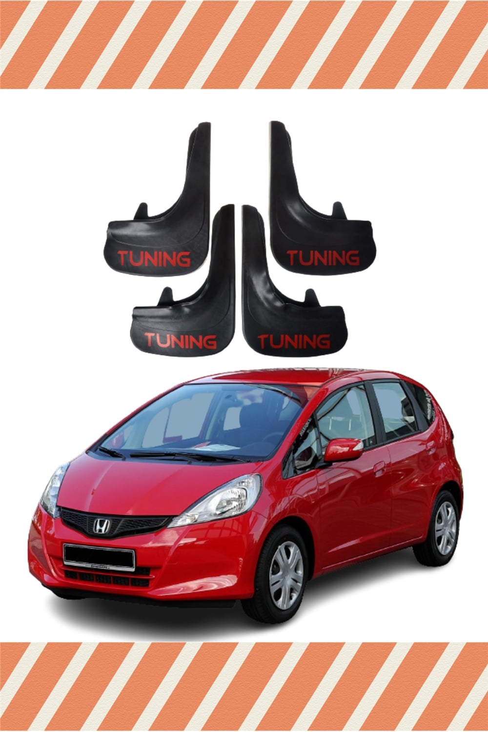 Honda Jazz 2009-2015 Tunıng Yazılı 4'Lü Tozluk Çamurluk Paçalık