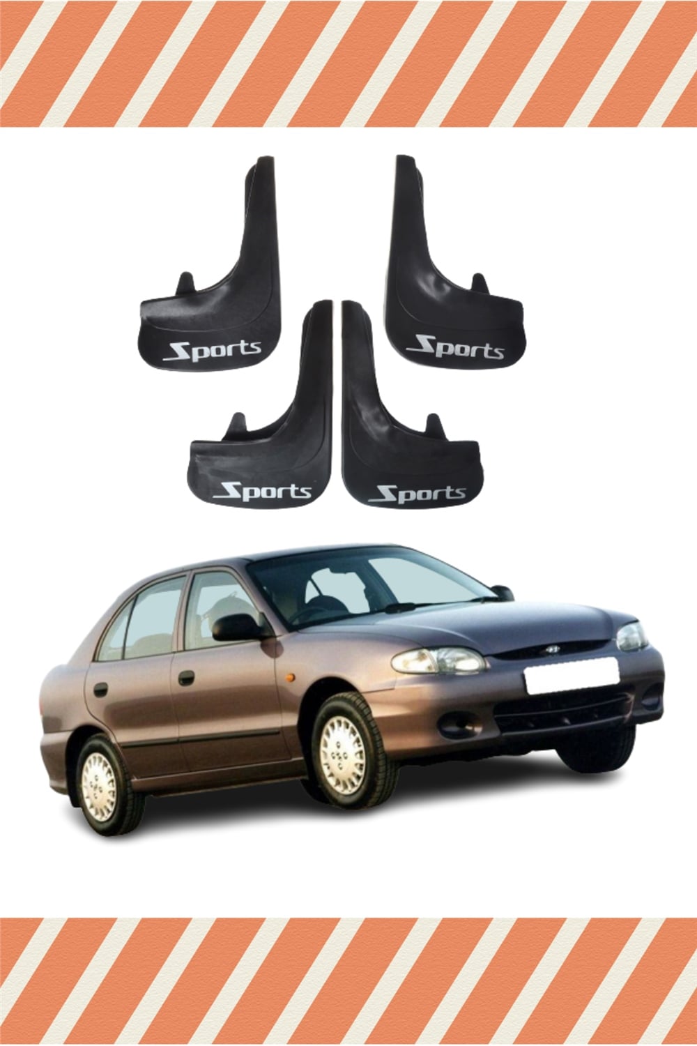 Hyundai Accent Yumurta Kasa Sports Yazılı 4'Lü Tozluk Çamurluk Paçalık