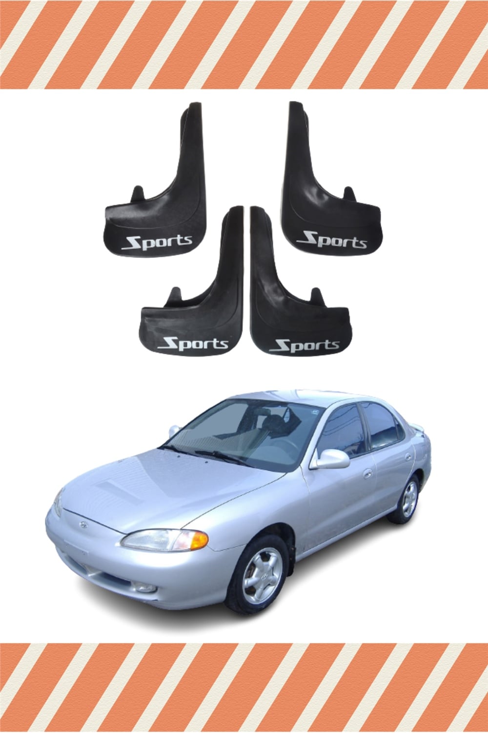 Hyundai Elentra 1996-2001 Sports Yazılı 4'Lü Tozluk Çamurluk Paçalık    