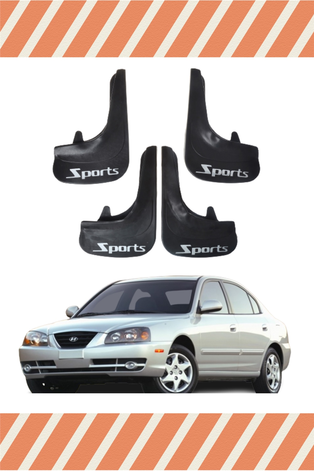 Hyundai Elentra 2002-2007 Sports Yazılı 4'Lü Tozluk Çamurluk Paçalık