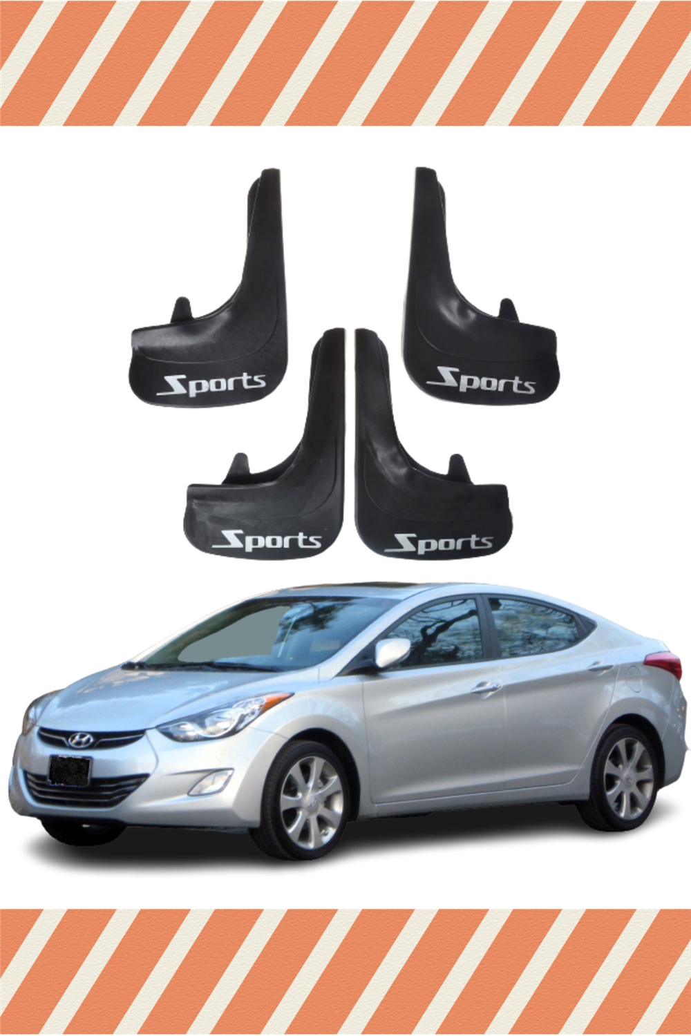Hyundai Elentra 2010-2015  Sports Yazılı 4'Lü Tozluk Çamurluk Paçalık