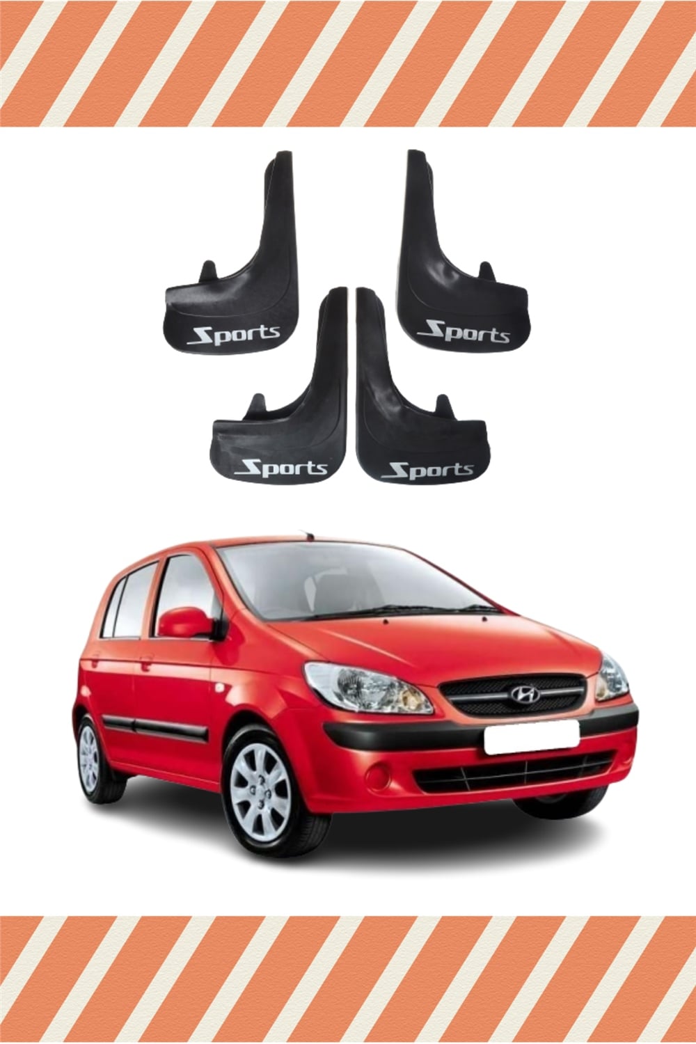 Hyundai Getz Tüm Kasalar Sports Yazılı 4'Lü Tozluk Çamurluk Paçalık   