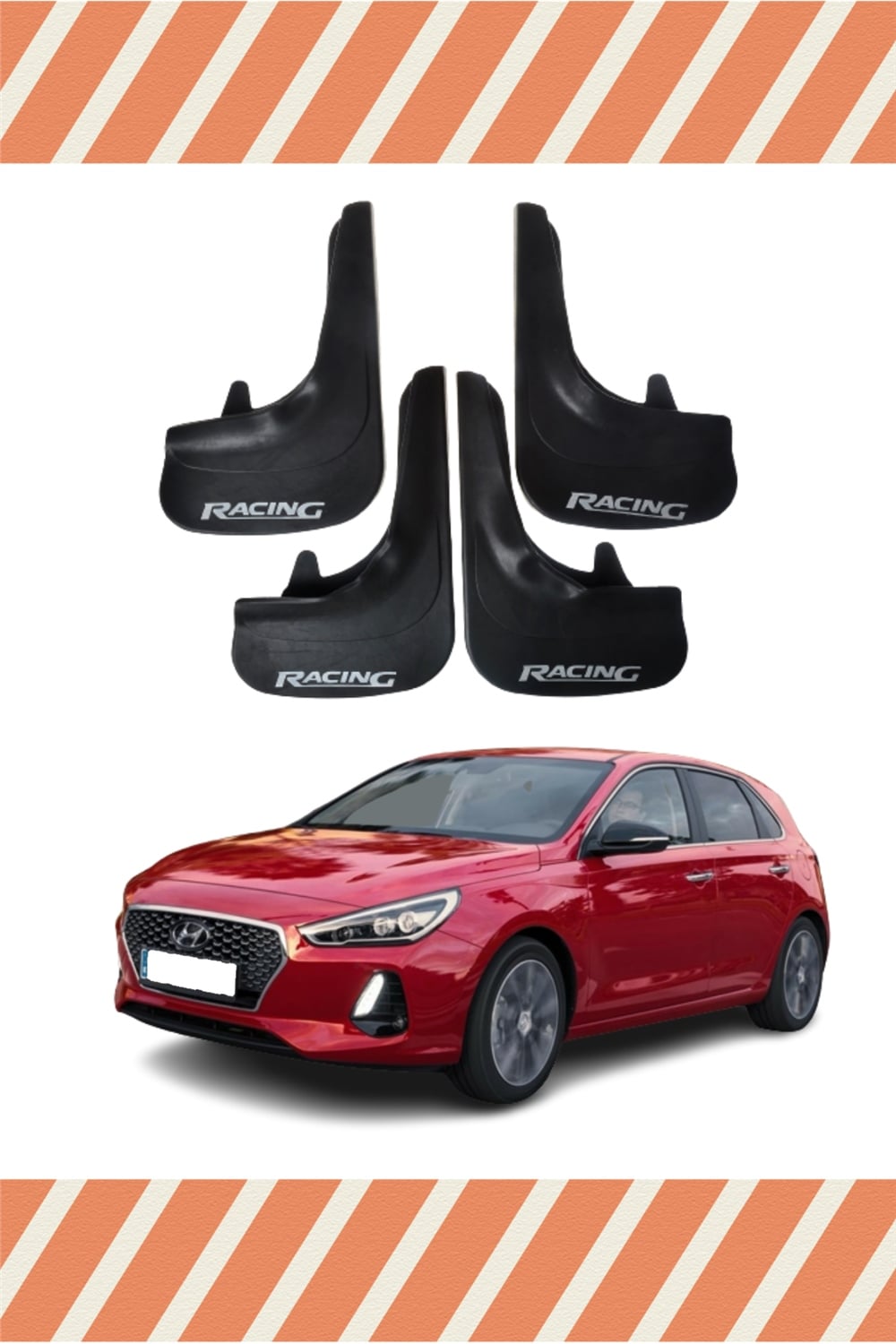 Hyundai İ30 Racing Yazılı 4'Lü Tozluk Çamurluk Paçalık   