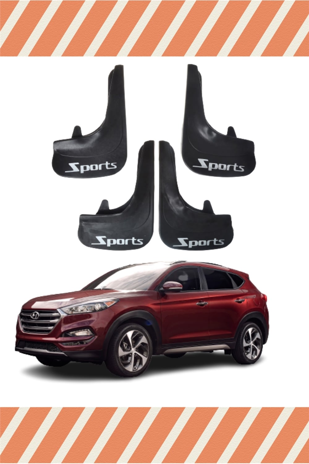 Hyundai Tuscon Sports Yazılı 4'Lü Tozluk Çamurluk Paçalık   