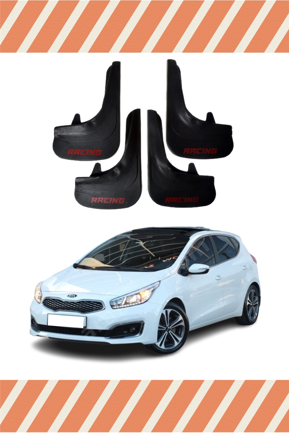 Kia Ceed Racing Yazılı 4'Lü Tozluk Çamurluk Paçalık   