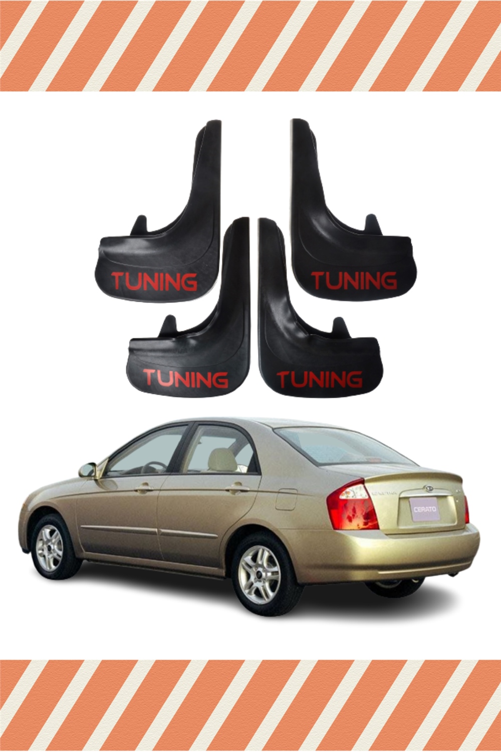 Kia Cerato 2004-2009  Tunıng Yazılı 4'Lü Tozluk Çamurluk Paçalık   