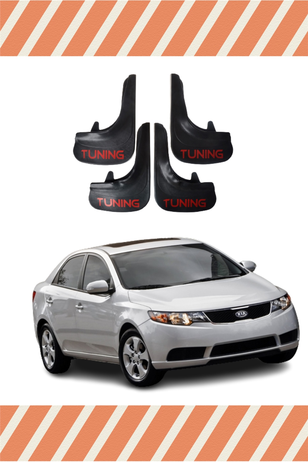 Kia Cerato 2009-2015 Tunıng Yazılı 4'Lü Tozluk Çamurluk Paçalık   