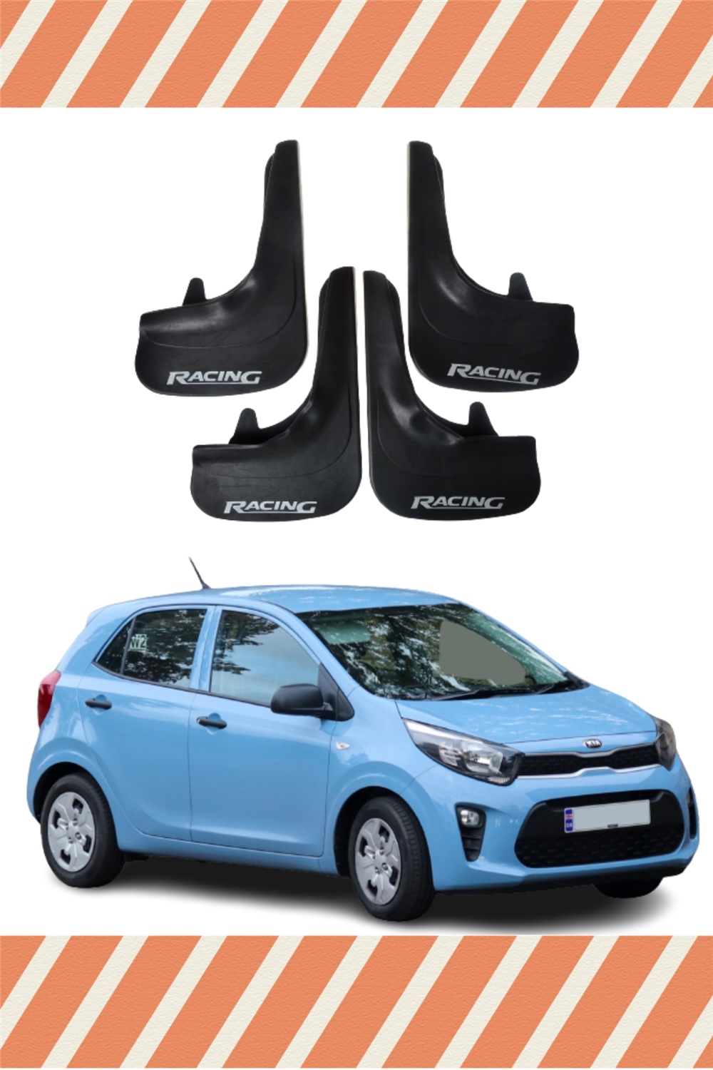 Kia Pıcanto Racing Yazılı 4'Lü Tozluk Çamurluk Paçalık   