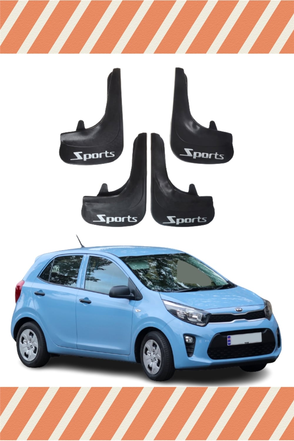 Kia Pıcanto Sports Yazılı 4'Lü Tozluk Çamurluk Paçalık   