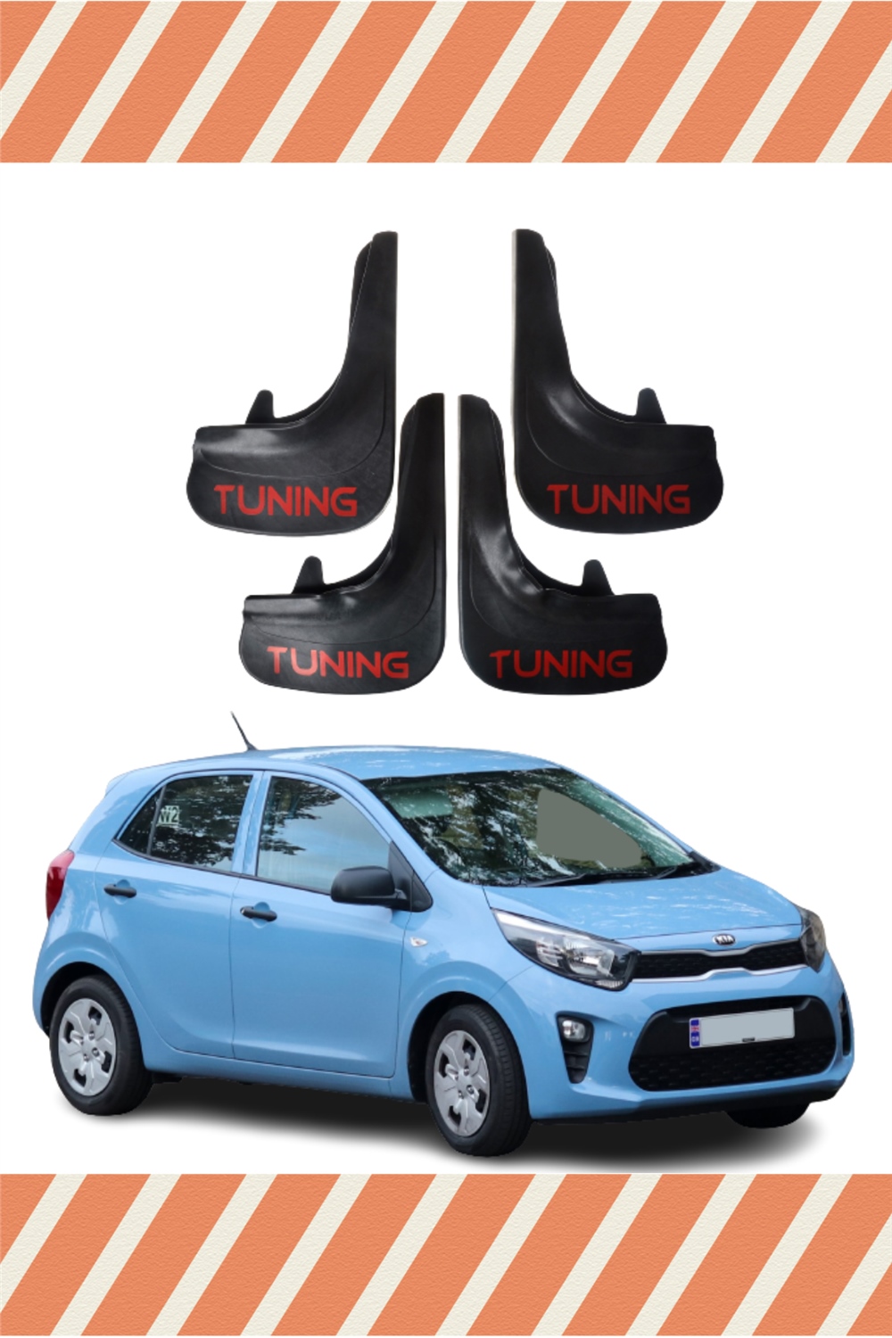 Kia Pıcanto Tunıng Yazılı 4'Lü Tozluk Çamurluk Paçalık   