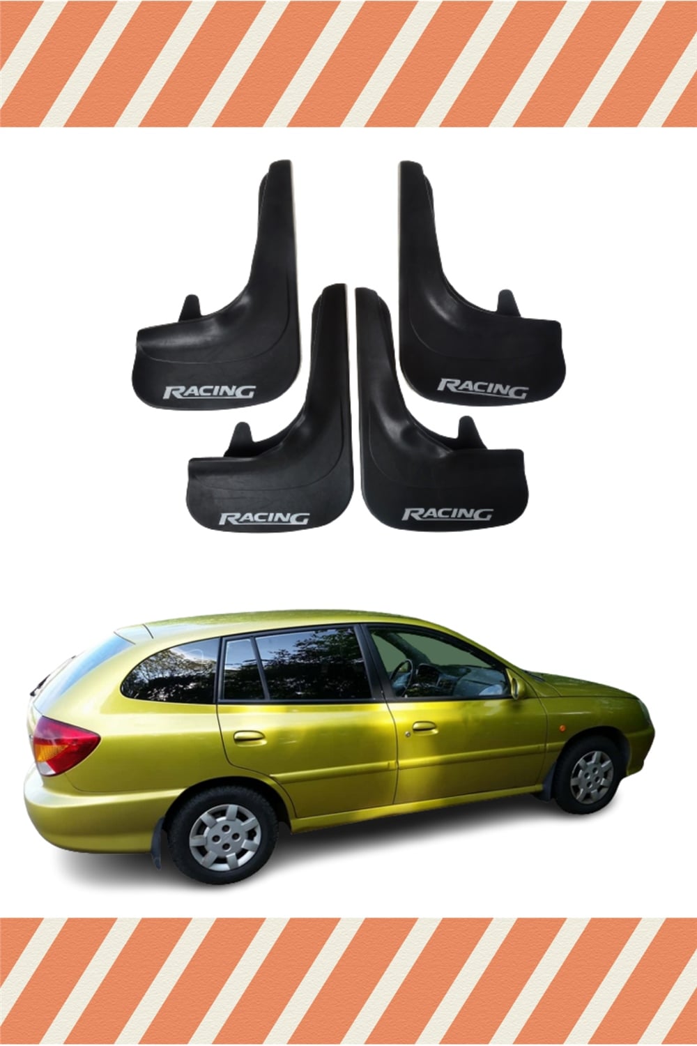 Kia Rio Stw 2003-2005 Racing Yazılı 4'Lü Tozluk Çamurluk Paçalık   
