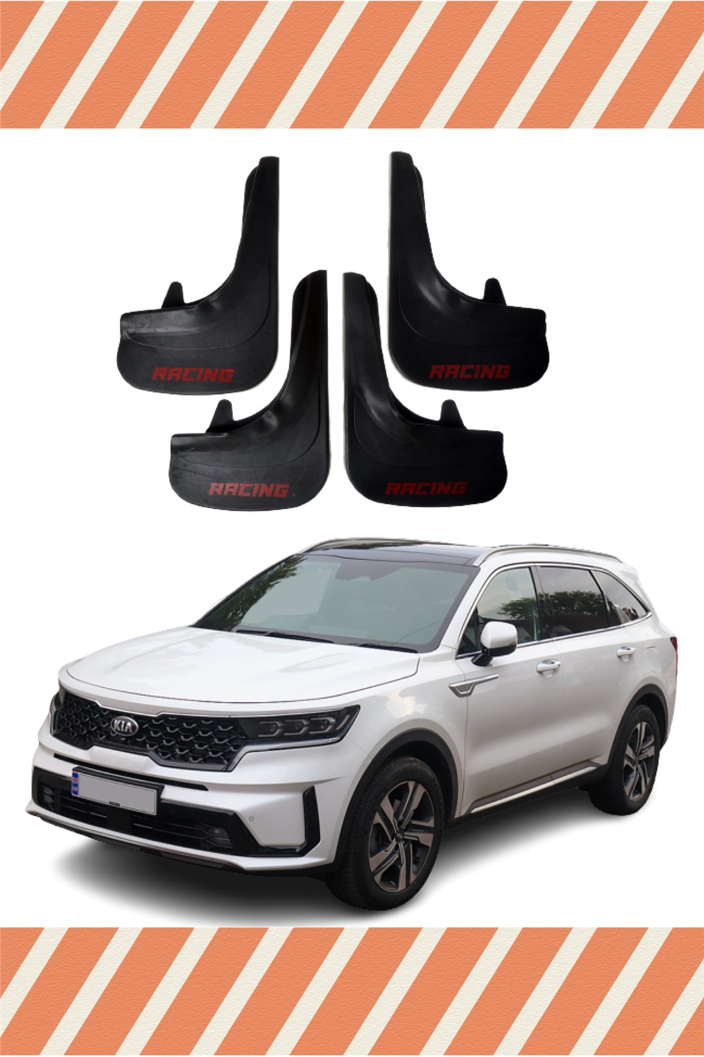 Kia Sorento Racing Yazılı 4'Lü Tozluk Çamurluk Paçalık   